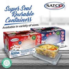 Satco Clear Plastic Food Containers With Lids Microwave/Freezer Safe .