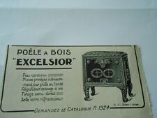 Advertising 1924 Excelsior wood stove continuous fire