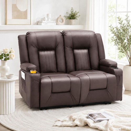 Brown loveseat recliner - loveseat,