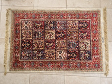 Hereke Garden Wool and Silk Rug 170x120cm Signed Turkey Istanbul Antique
