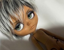 Custom Blythe Doll Silver Short Hair Modified OOAK