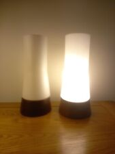 Pair of Vintage Scandinavian table lamps PHILIPS Louis Kalff 1960 Glass Teak 60s
