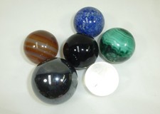 Poste Boules Pierre Semi-Précieuse Malachite Onyx Aragonite Lapis-Lazuli