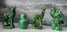 4 petits animaux en céramique verte années 60 dlg lemanceau vintage