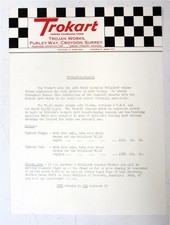McCULLOCH TROKART Typhoon Kart Car Chassis Conversion Sales Sheet c1960
