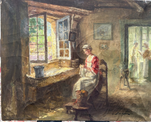 Huile sur toile signé - huile,