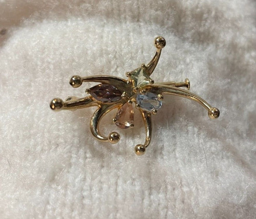 Broche plaqué pierres - broche,