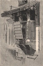 Moucharabieh, with screen to conceal inmates from neighbours. Egypt 1885 print