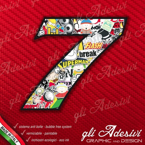 Autocollant stickers numéro - stickers, 7