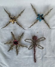 Anciennes Décorations Noël. Étoiles Libellule. Vers 1900. Sapin. Crèche. Antique