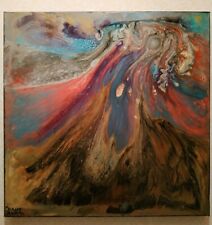 Painting on Canvas 60x60 Modern Contemporary Art Signed French Painting