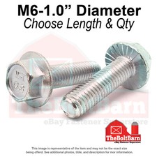 M6-1.0 Class 8.8 Serrated Hex Flange Screws Bolts Zinc (Pick Length & Qty)