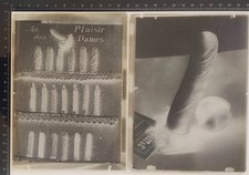 Lot 2 Photos Glass Plates Godemichet Au Plaisir des Dames Circa 1930 Erotica