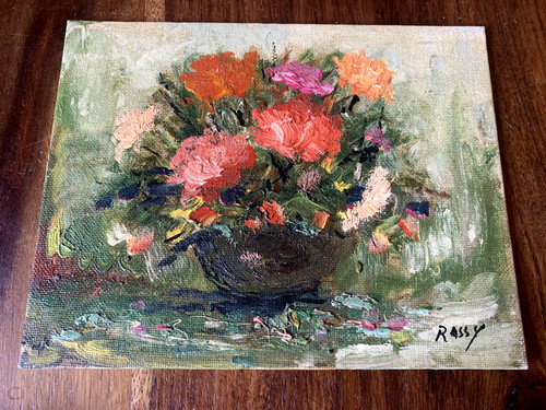 Peinture huile sur carton - peinture,