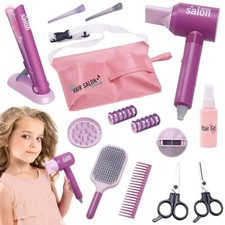 Ensemble de Salon de Beauté pour Filles,14 Pièces Jouets de Salon de Coiffure...