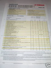 Inspection Sheet / Service Data Yamaha XV 535 Virago DX Type V011 / V012 - 2001
