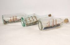 Lot of 3 Model Boats Bottle Diorama Tug Popular Art 19th Century