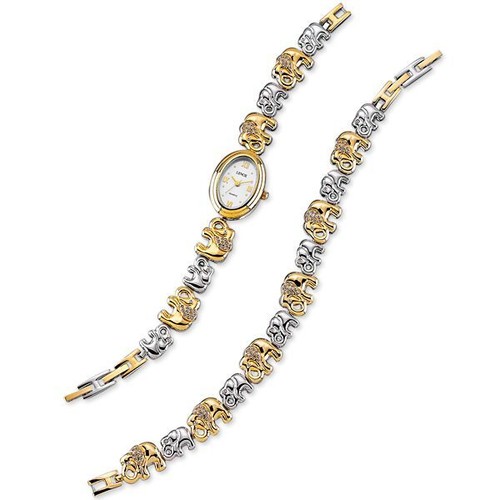 Silver gold plated - gold, elephant