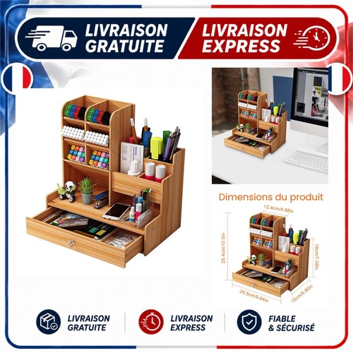 Organiseur bureau bois - en,