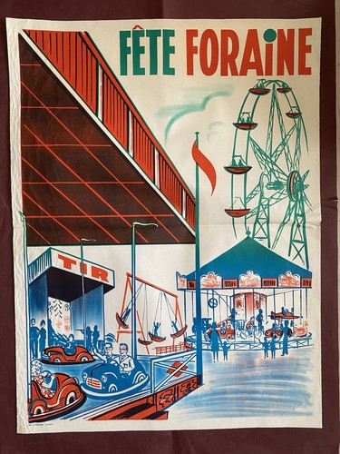 Affiche ancienne fête foraine - affiche,