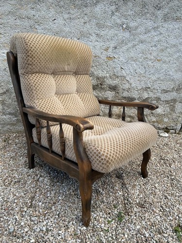 Fauteuil vintage bois - fauteuil,