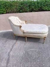 Vintage Louis XV Chaise Lounge Cream