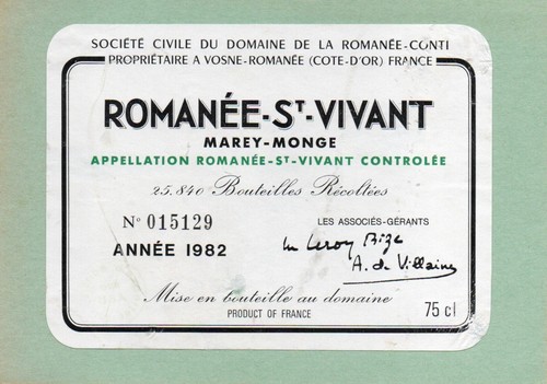 Etiquette romanee vivant - st,