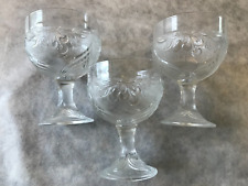 3 ANCIENNES COUPE EN VERRE A GLACE FRUIT DECOR CERISE ITALIE  15 x 11 cm