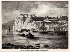 1889  --  CANADA  LA VILLE DE QUEBEC VUE PRISE DU SAINT LAURENT    3L372