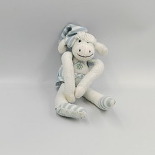 Doudou luminou mouton bleu rayé pyjama JEMINI - 32061