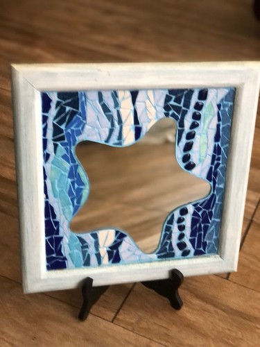 Miroir carré bois - miroir,
