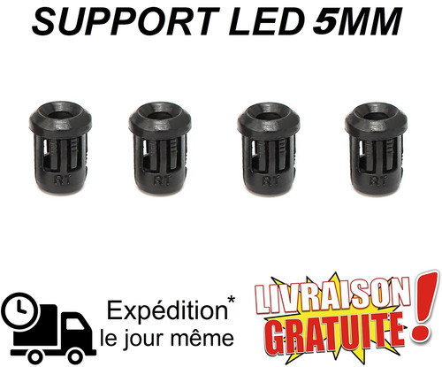 Lot support led 5mm noir - led,