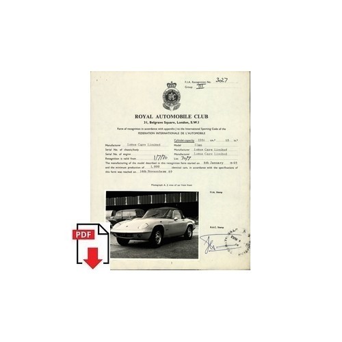 1970 lotus elan form - 1970, of