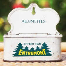 Antique Painted Sheet Metal "Entremont" Cheese Advertising Matchbox