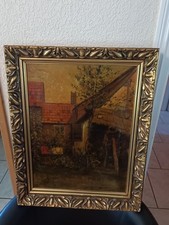 Tableau huile  paysage Ferme Signé JAN VAN LOOY 1899 peintre Belge Côté 