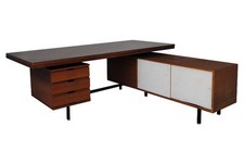 Bureau présidentiel scandinave en teck années 1960