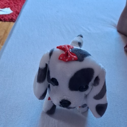 Peluche chien dalmatien blanc