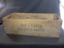 Ancienne caisse bois Joie et Santé Bananes Garre déco rangement vintage cuisine