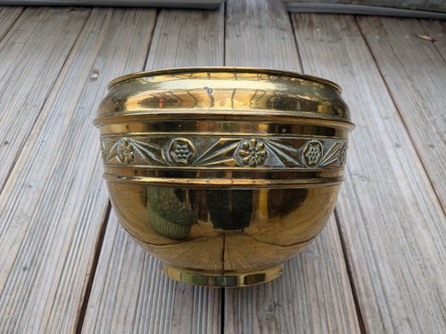 Ancien cache pot - en, laiton