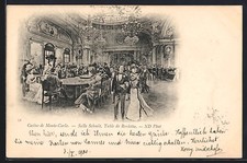 Old postcard Monte-Carlo, Casino, Smit Room, Roulette Table 1900 