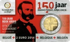 1x 2euro commémorative Belgique 2014 - Les 150 ans de la Croix-Rouge (neuve) NE