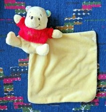 NP/ DOUDOU MOUCHOIR DISNEY NICOTOY WINNIE POOH JAUNE ROUGE TISSU OREILLE TTBE