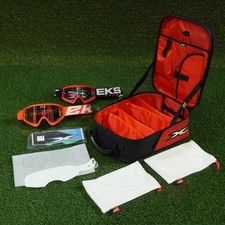 EKS BRAND MOTOCROSS MX GOGGLES (X2) W/ CASE, BAGS, CLEAR LENSES (X2), & TEAR OFF