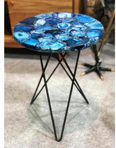 Bleu agate côté table - bleu,