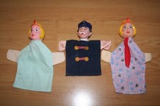 3 Vintage Gendarme Madelon GUIGNOL Theatre Puppets