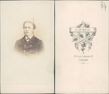 Clle Bois Toulon, sailor, Wallasson CDV, vintage albumen business card CDV, 