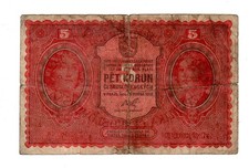 CZECHOSLOVAKIA Billet 5 KORUN