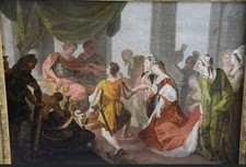 Ecole FRANCAISE du XVlll ème siècle Scène Historique  . Peinture huile sur Toile