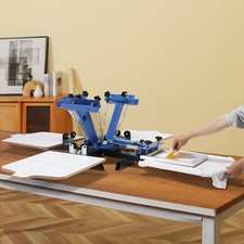 VEVOR 4 Couleurs 4 Stations Machine de Sérigraphie Machine d'Impression à Écran