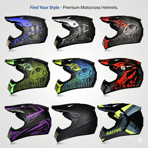Casque motocross enfant adulte - motocross,
